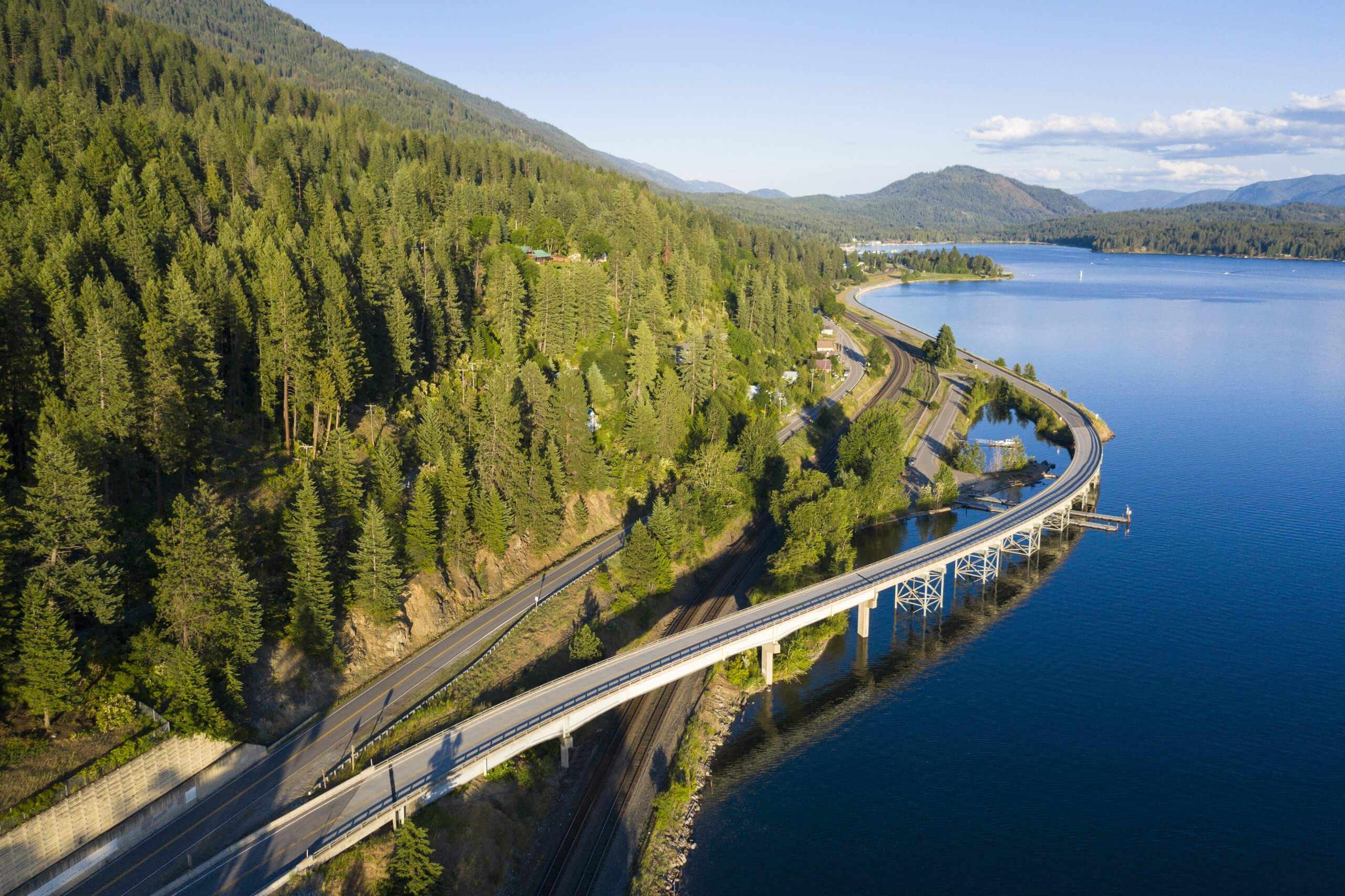 an aerial view of Pend Oreille Scenic Byway
