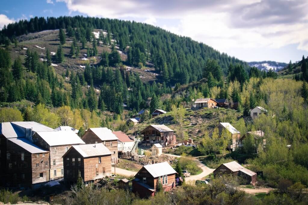 old mining town in mountains