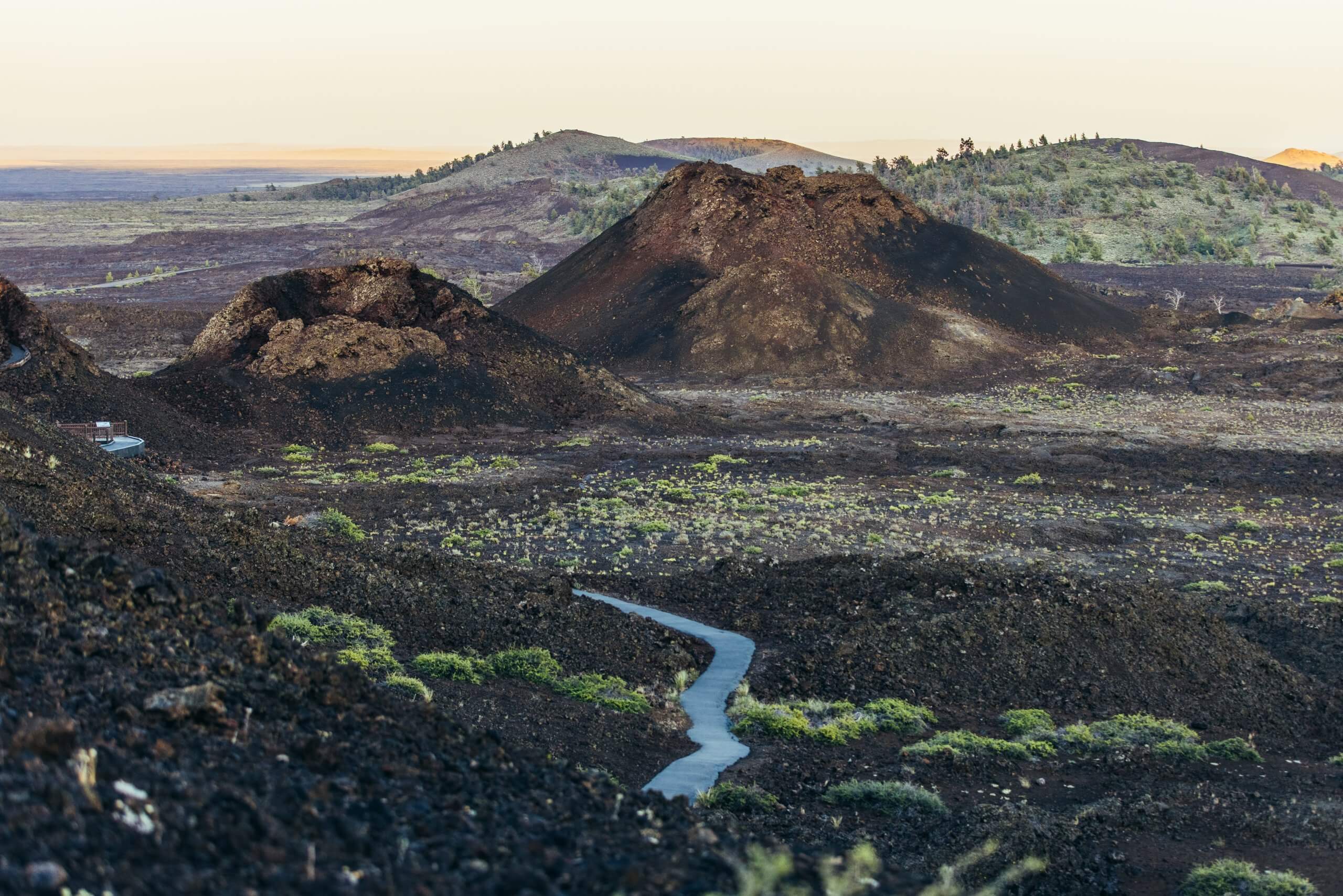 Scenic shot of the North Crater Trail in Craters of the Moon National Monument