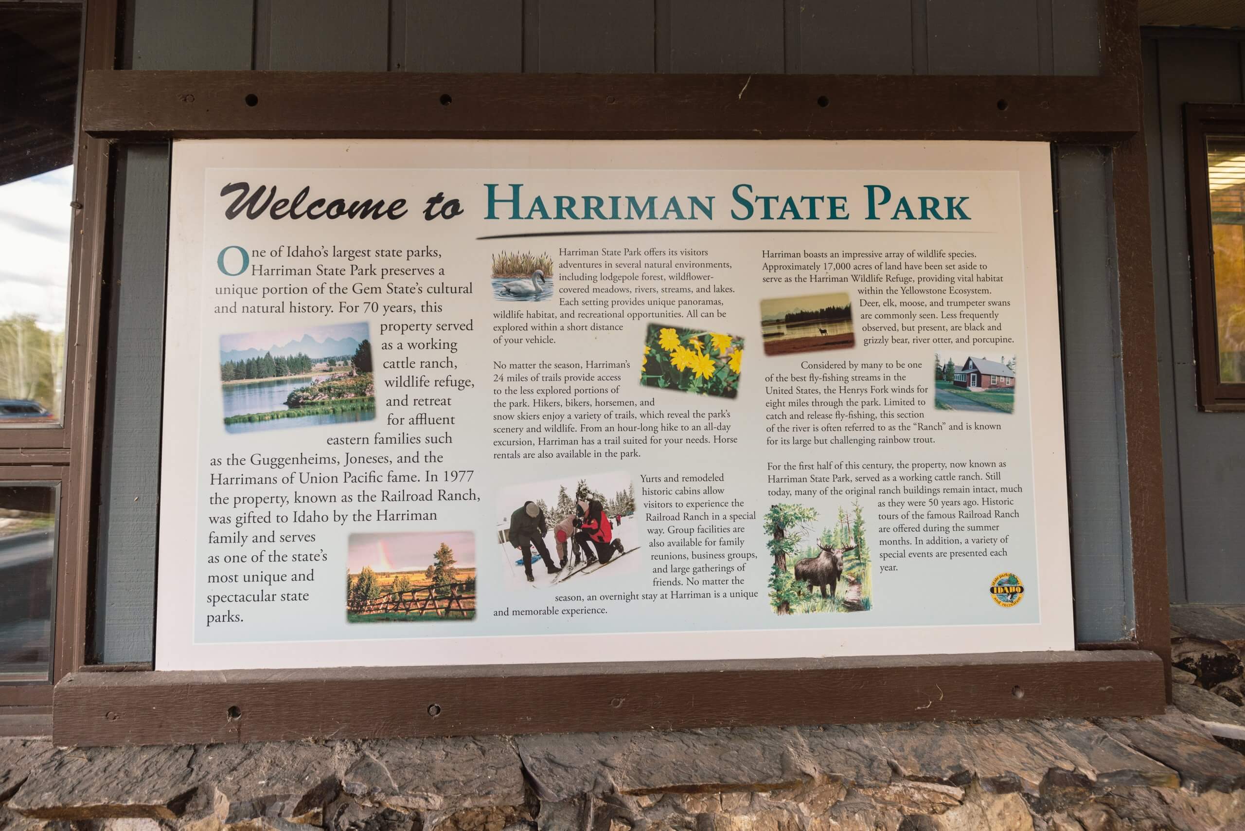 Welcome sign at Harriman State Park.