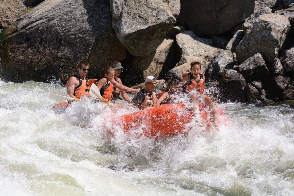 A family rafting down North Fork Payette - Cabarton Run
