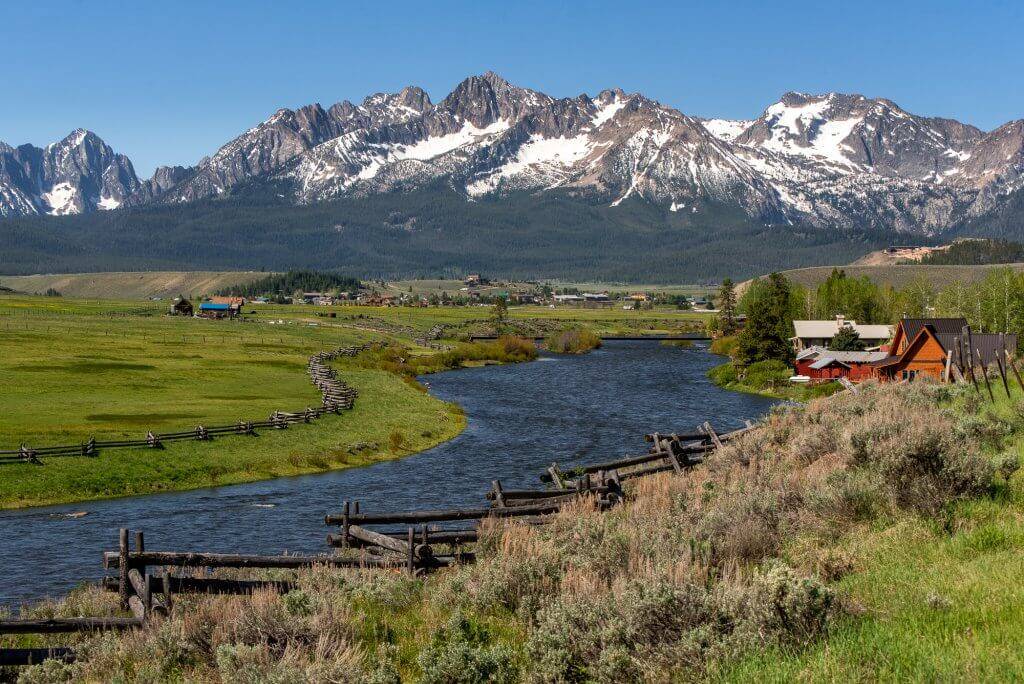 scenic view of Sawtooth Mountains from Stanley