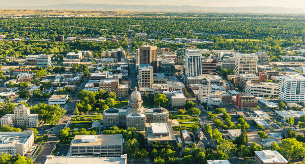 An aerial view of downtown Boise.